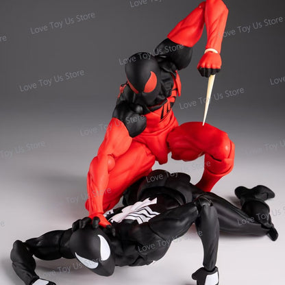 Original Mess Toys Spider Man Simbionte Spiderman Messtoys Terno Preto Vizinho Aranha Escarlate Anime Boneco de Ação Presentes Brinquedos