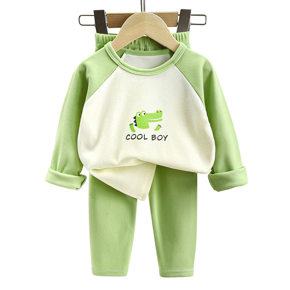 High Quality Boys and Girls Warm Pajama Sets for Autumn Soft and Cozy Fleece Lined Sleepwear Perfect for Comfortable Night Sleep