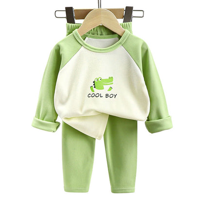 High Quality Boys and Girls Warm Pajama Sets for Autumn Soft and Cozy Fleece Lined Sleepwear Perfect for Comfortable Night Sleep