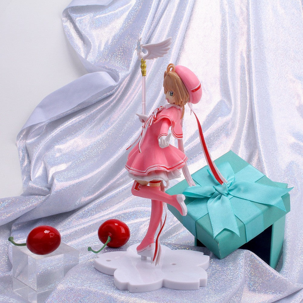 22CM Anime Card Captor Sakura Clear Card-hen Kinomoto Sakura Boneco de Ação em Pé Brinquedo Presente Colecionável
