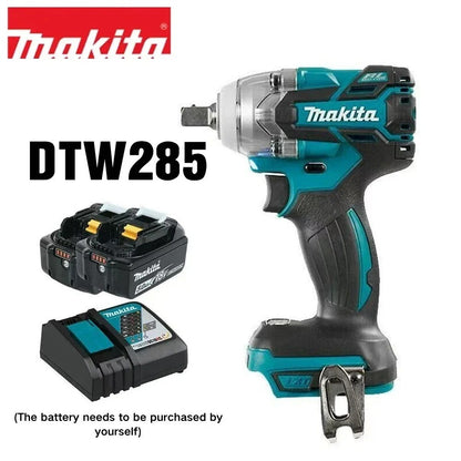 Parafusadeira de impacto de alto torque Makita DTW 285, chave de fenda portátil sem fio recarregável, ferramenta multifuncional de bateria de lítio 18V