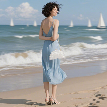 Acrylic champagne shell shape clutch bag Party Prom Stones Handbags Luxury Women Wedding Bridal Clutch Purse Bag