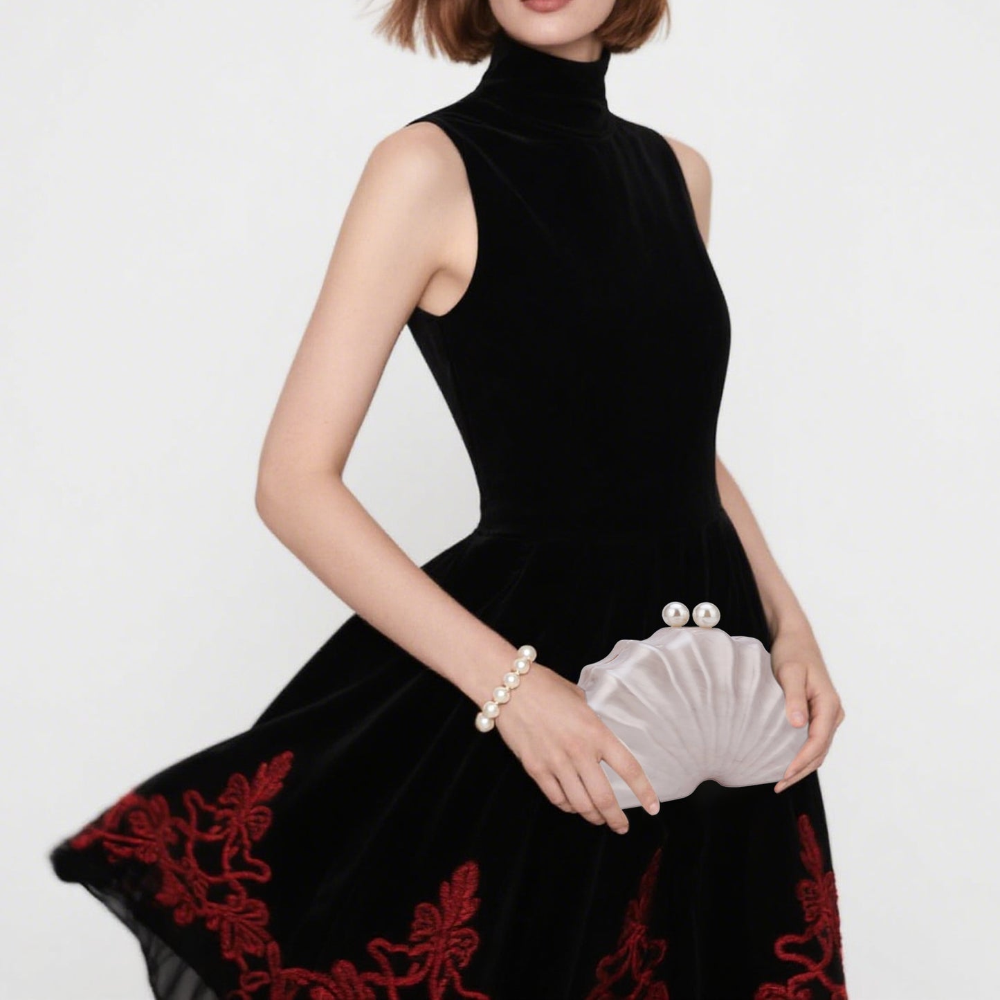 Acrylic champagne shell shape clutch bag Party Prom Stones Handbags Luxury Women Wedding Bridal Clutch Purse Bag