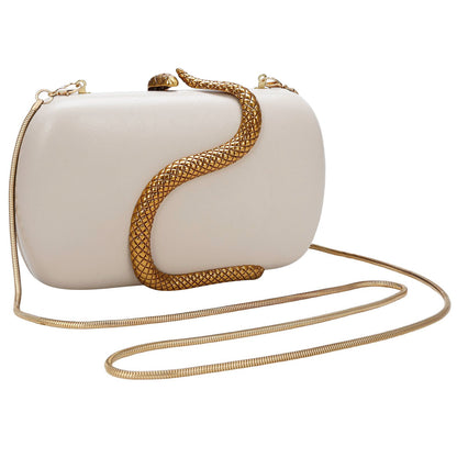 Metal Snake Matching Clutch Bag For Women Highclass Smooth Designer Evening Bags Purses Clutch Party Chain Shoulder Handbags