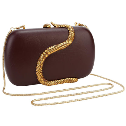 Metal Snake Matching Clutch Bag For Women Highclass Smooth Designer Evening Bags Purses Clutch Party Chain Shoulder Handbags