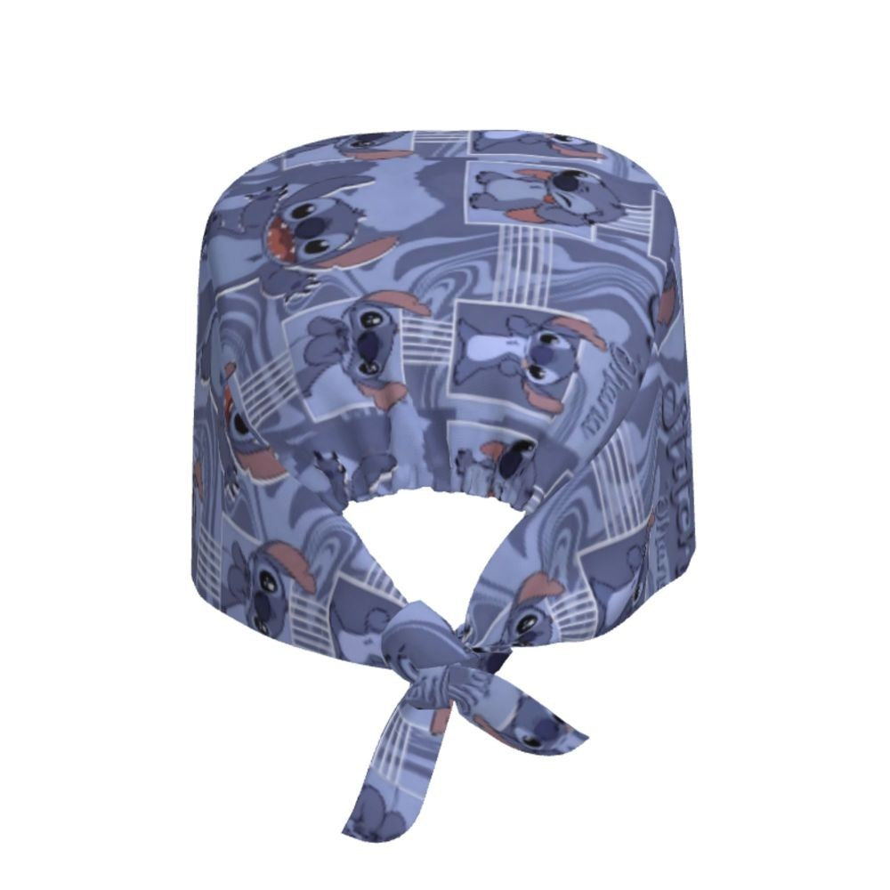 Custom Retro Cartoon Cleaning Working Cap Comfortable  Stitch Ohana Scrub Cap Surgicals Hat Nurse Scrubs Hat For Dentist