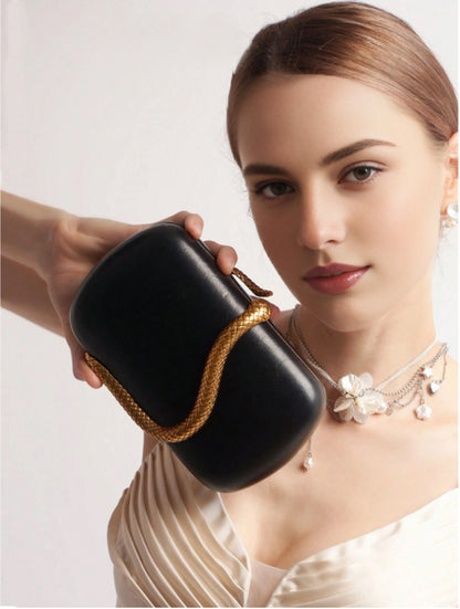 Metal Snake Matching Clutch Bag For Women Highclass Smooth Designer Evening Bags Purses Clutch Party Chain Shoulder Handbags