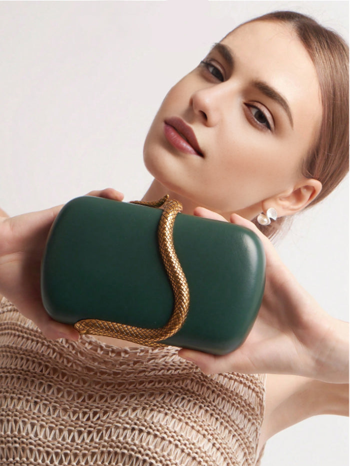 Metal Snake Matching Clutch Bag For Women Highclass Smooth Designer Evening Bags Purses Clutch Party Chain Shoulder Handbags