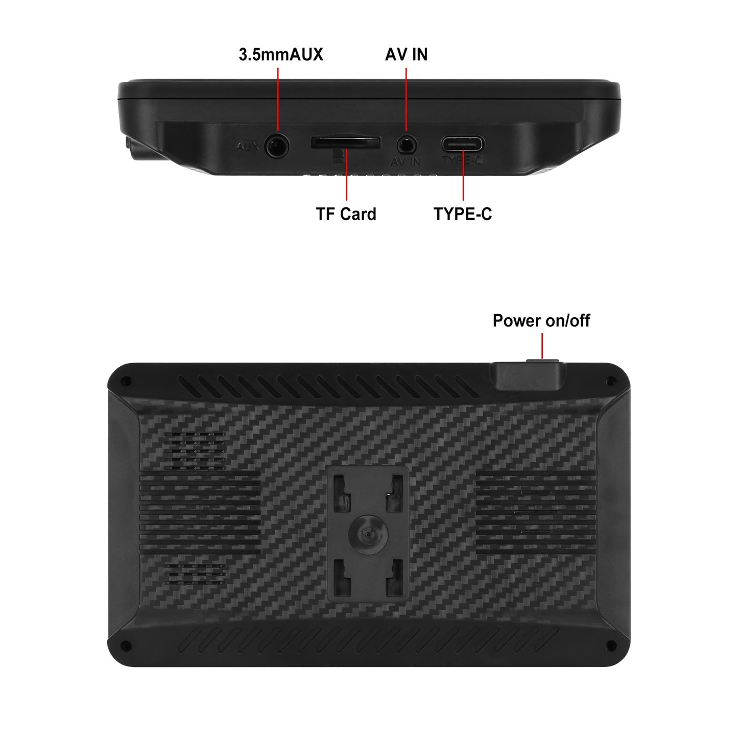 Podofo 7" Wireless CarPlay Player Android Auto IPS Multimedia Player FM Radio Bluetooth Intelligent System Autoradio 2din Stereo