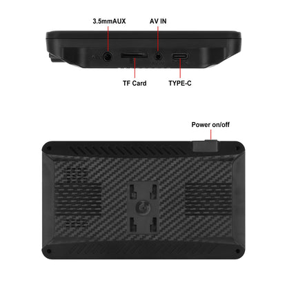 Podofo 7" Wireless CarPlay Player Android Auto IPS Multimedia Player FM Radio Bluetooth Intelligent System Autoradio 2din Stereo