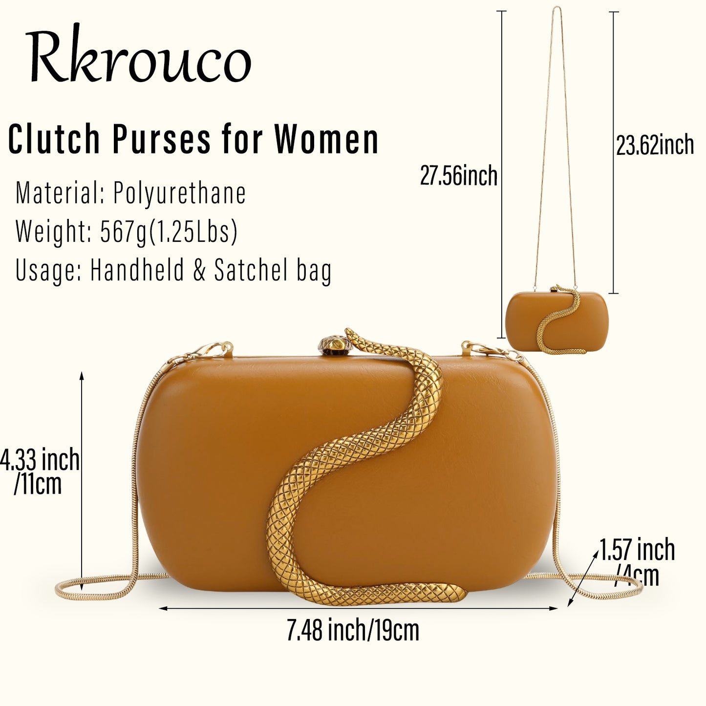Metal Snake Matching Clutch Bag For Women Highclass Smooth Designer Evening Bags Purses Clutch Party Chain Shoulder Handbags