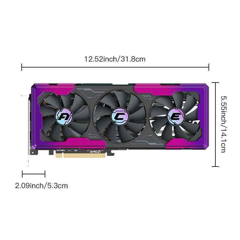 ?Yeston GAME ACE RX 9060 XT 16GB GDDR6 - Barramento de 256 bits, DP 2.1a/HDMI 2.1b, Design Cyberpunk? Placa de Vídeo