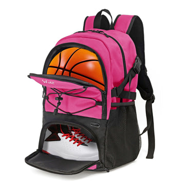 Wolt | Basketball Backpack Large Sports Bag with Separate Ball holder & Shoes compartment, Best for Basketball, Soccer, Voll