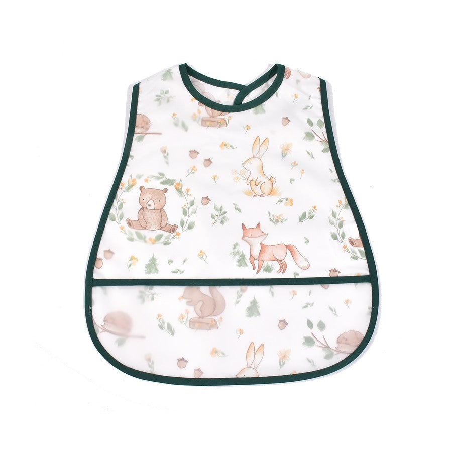 High Quality Cartoon Pattern EVA Waterproof Pocket Lunch Feeding Bibs Adjustable Baby Bibs Cute Child Baby Apron Kids Burp Cloth