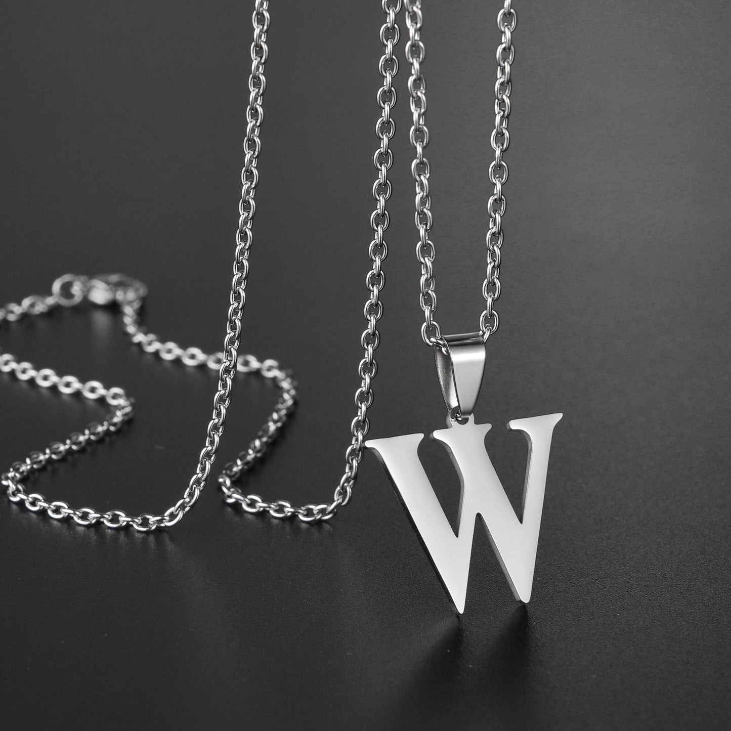 Colar de Aço Inoxidável com Pingente de Nome Letras A-Z do Alfabeto, Colares Minimalistas Iniciais para Homens e Mulheres, Presentes de Moda no Atacado