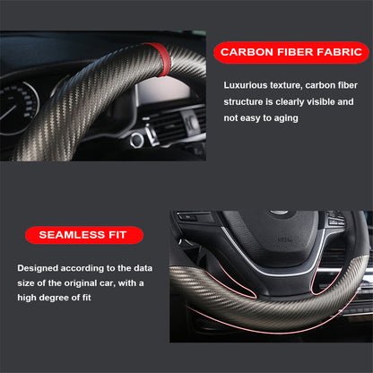 Capa para Volante de Carro em Couro Preto 15'' Respirável Antiderrapante Proteção Automotiva Formato O