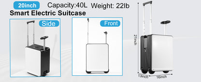20 Inch Electric Suitcase 40L Large Capacity Boarding Trolley Case With TSA Lock For Men Women Rideable Travel Rolling Luggage