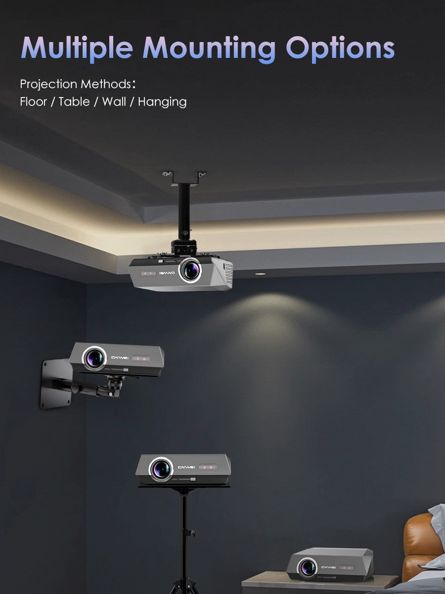 Projetor 4K com foco automático 3500 ANSI, Wi-Fi 2.4+5G, Bluetooth, Full HD 1080P, HDR, Android TV, para filmes, vídeos e home theater durante o dia
