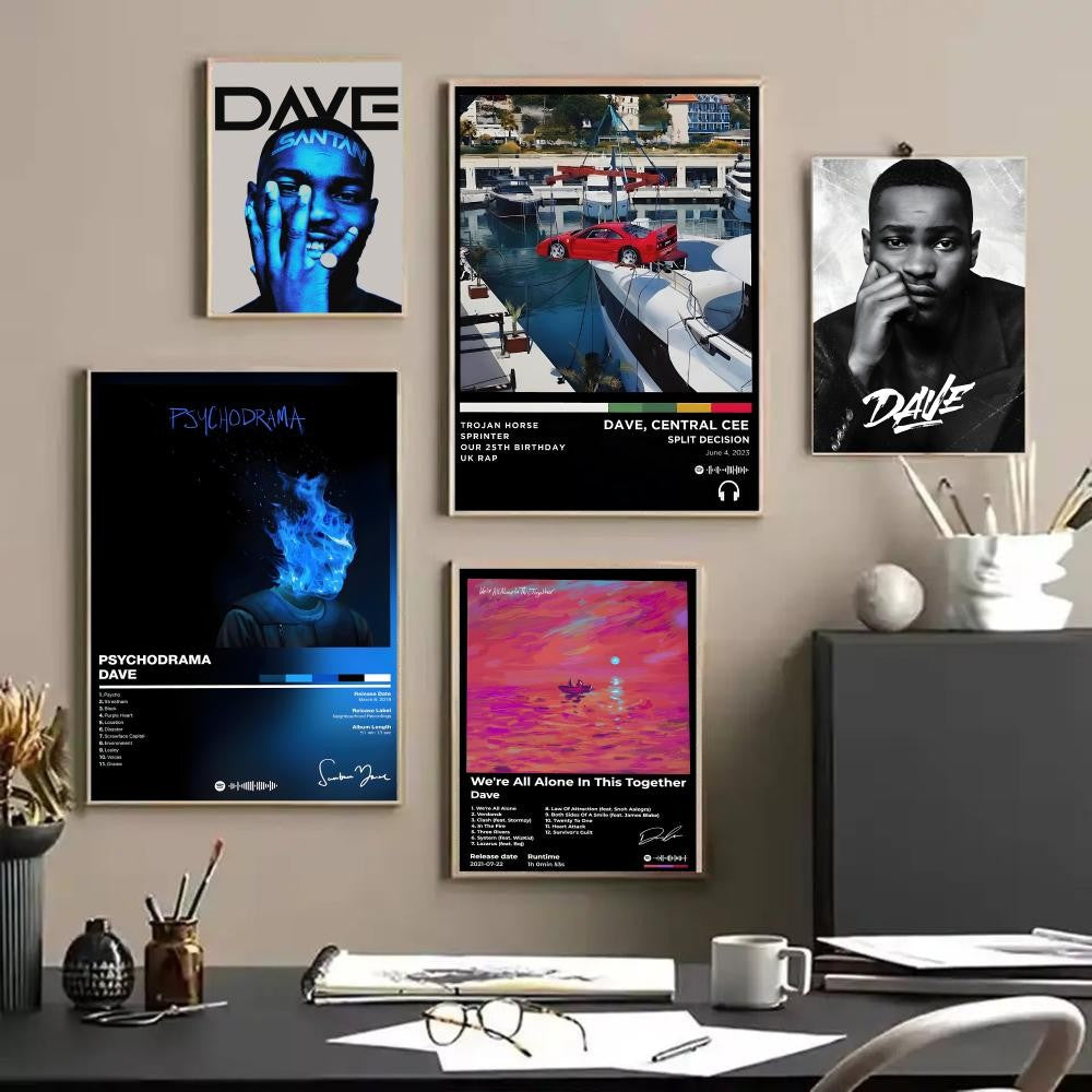 Rap D_Dave Album Painting Calligraphy Linen Canvas Poster Wall Prints for Living Room Bedroom Office Home Decoration