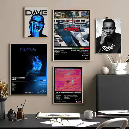 Rap D_Dave Album Painting Calligraphy Linen Canvas Poster Wall Prints for Living Room Bedroom Office Home Decoration