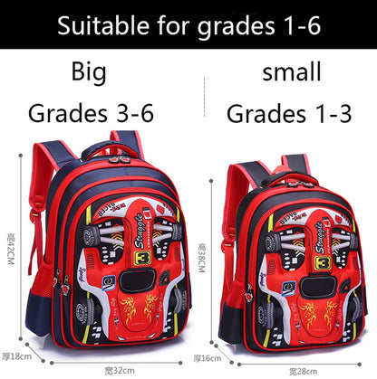 Mochila Infantil de Carro 3D Personalizada para Meninos, Mochila Escolar Divertida de Desenho Animado, Mochila de Livros Infantil, Mochila Estilosa para Meninos, Durável e Impermeável