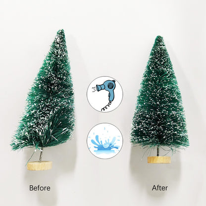 5/8pcs Mini Christmas Trees Small Artificial Christmas Tree Ornament Cedar Pine Sisal Tabletop Merry Christmas Party Decoration