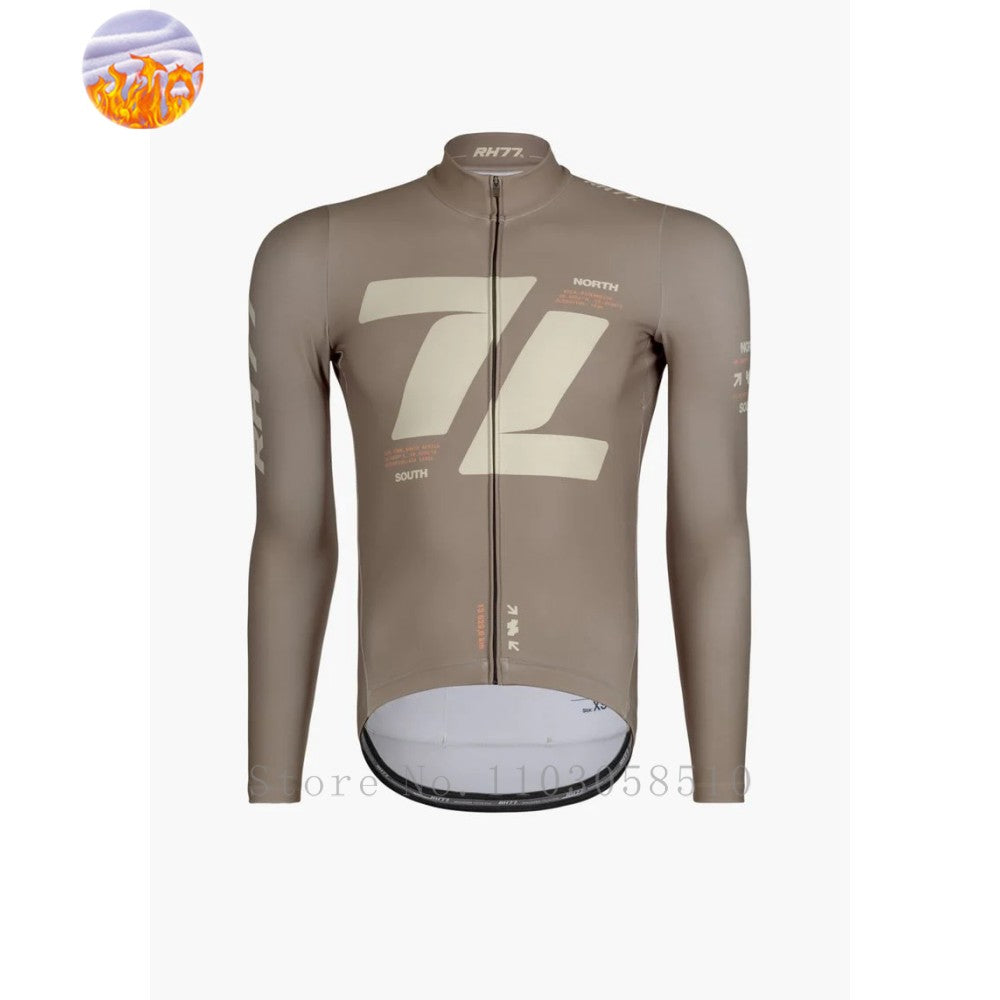 RH77 Winter Cycling Jackets Long Sleeves Thermal Fleece Cycling Clothing MTB Cycling Warm Road men windproof Bike Sportswear