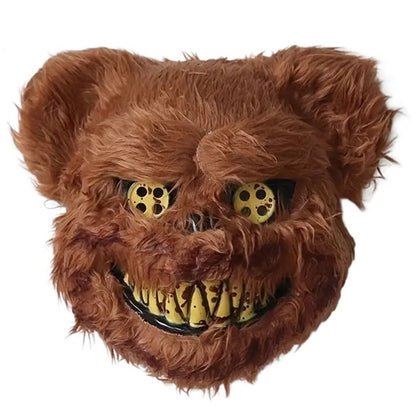 Bloody Plush Bunny Mask Halloween Ghost Festival Mask Realistic Bloody Bear Headgear Performance Prop Halloween Horror Mask