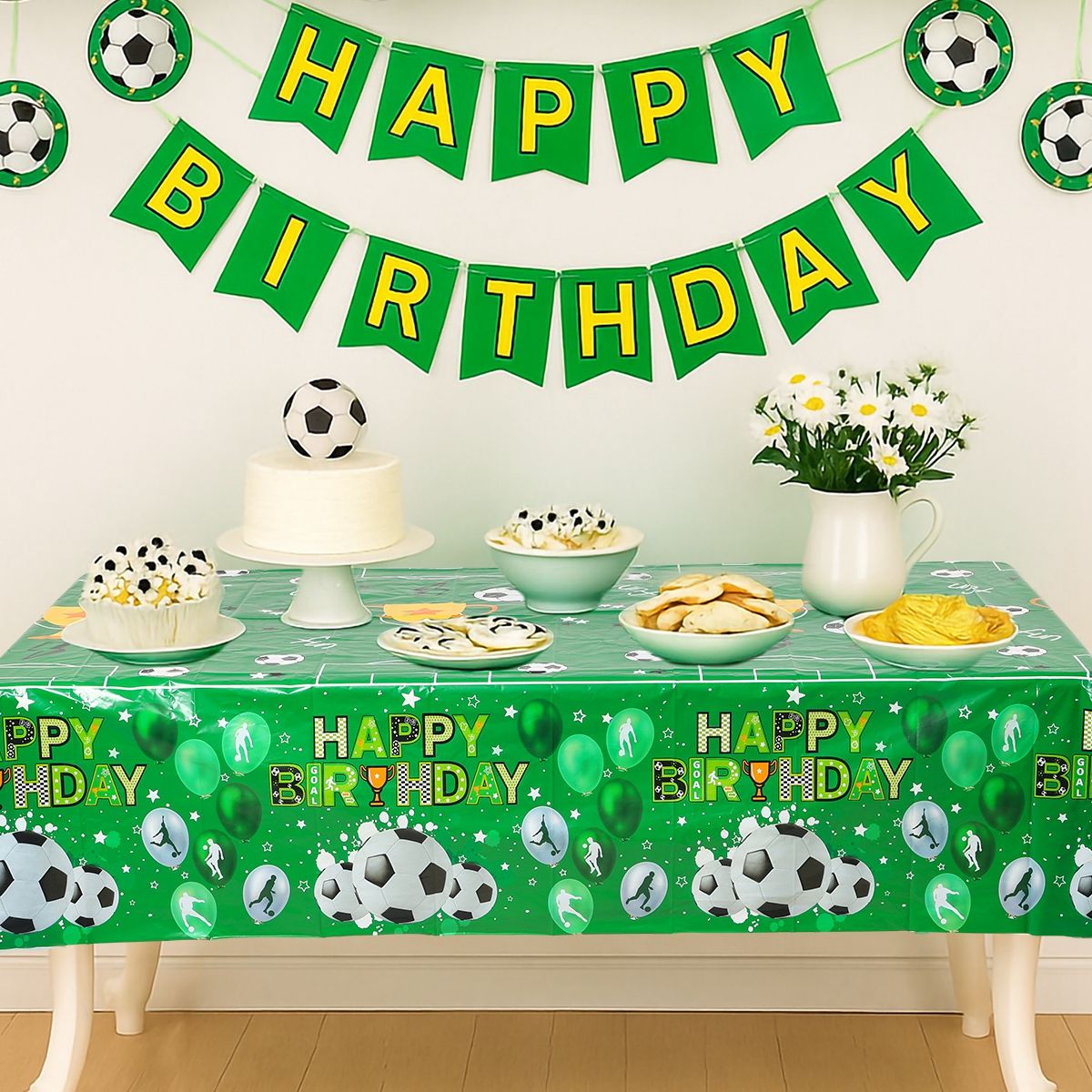 Football Theme Tablecloths Football Birthday Party Decorations Football Rectangular Plastic Table Cover for Game Day Parties