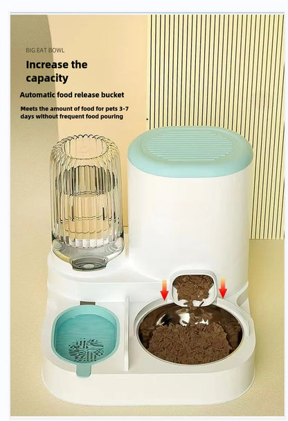 Tigela automática para gatos, cães e animais de estimação, bebedouros, tigela integrada para gatos, tigela de ração para gatos, cães, para comer, beber ág