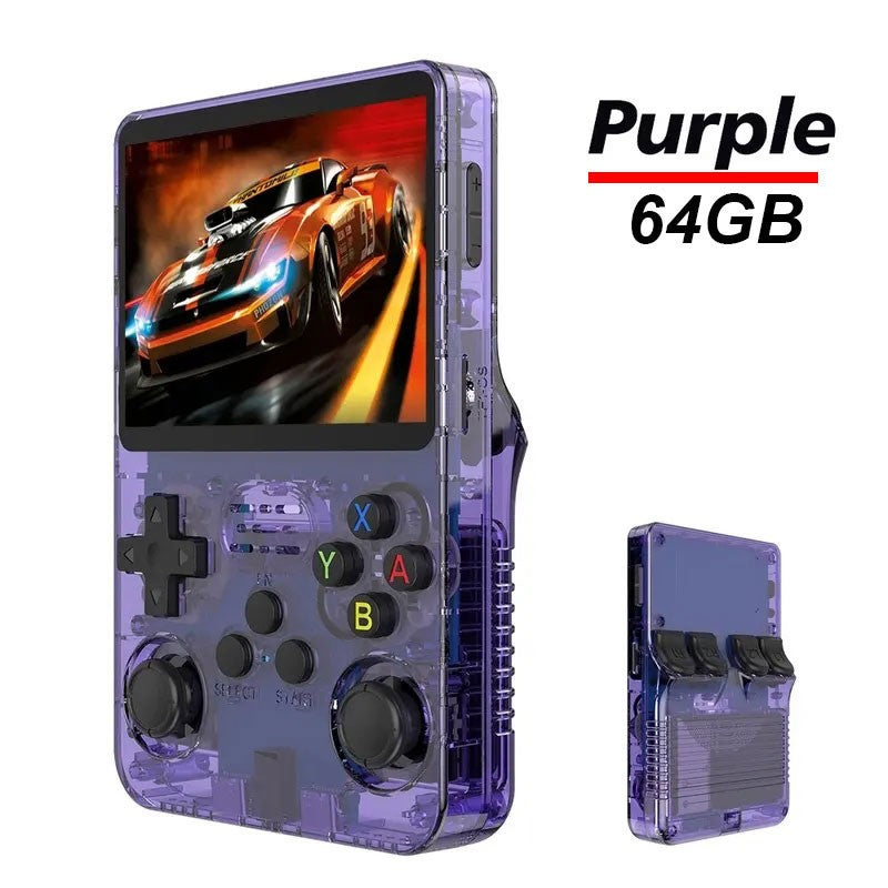 Console de Videogame Portátil Retrô R36S Sistema ARKOS Tela IPS de 3,5 Polegadas Clássico Player de Vídeo Portátil de Bolso Presente de 128G com Jogos