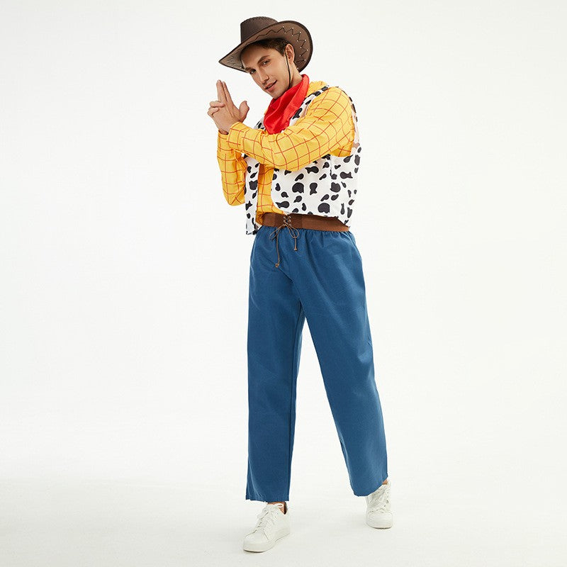 Cosplay Story Woody Costume Sets for Adult Cowboy Dress Carnival Halloween Party Fancy Dress up Performance Costume