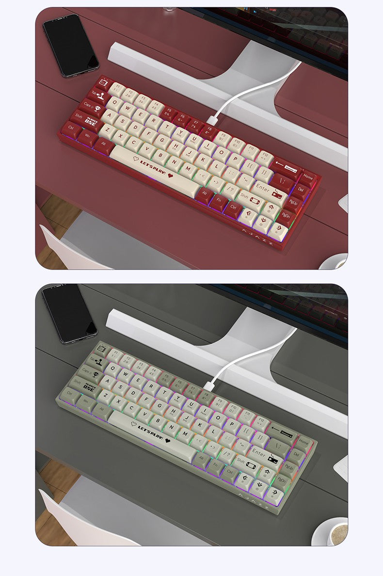 AJAZZ AK680 Teclado Mecânico para Jogos Tecla ABS 68 Teclas Teclado Bluetooth Sem Fio com Fio Troca a Quente Gasket Personalizado para Pc Laptop