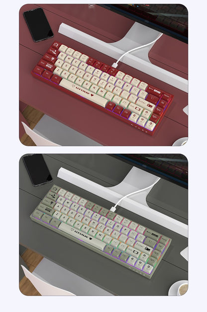 AJAZZ AK680 Teclado Mecânico para Jogos Tecla ABS 68 Teclas Teclado Bluetooth Sem Fio com Fio Troca a Quente Gasket Personalizado para Pc Laptop