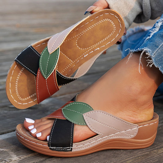 Women's Sandals Comfortable Wedges Heels Sandals Summer 2025 Shoes Woman Heeled Slippers Women Summer Footwear Chaussures Femme