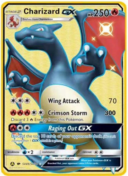 Pokemon English Metal Card Anime Pikachu Charizard Mewtwo Blastoise  Vmax Shiny Letters Game Collection Card Kids Toy Gifts