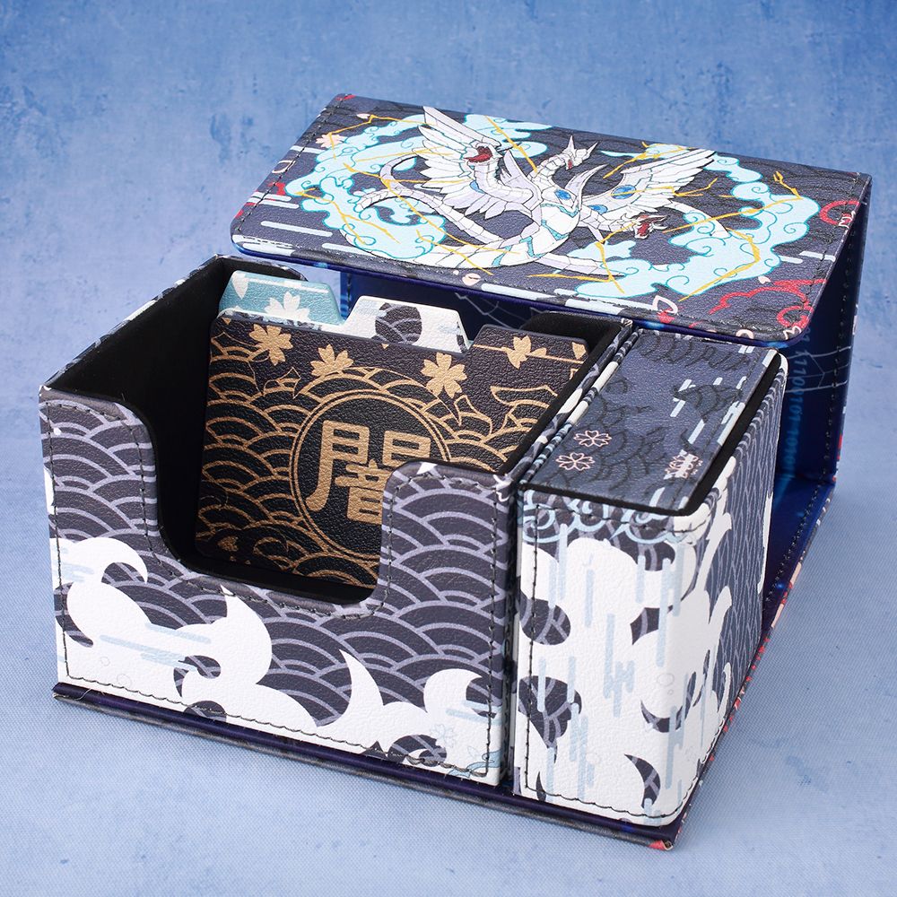 Caixa de Deck Cyber End Dragon Dicewinder para YGO, Armazena 100 Cartas com Double-Sleeve, Caixa de Armazenamento de Cartas com Bandeja de Dados para TCG MTGames PTCG OPCG