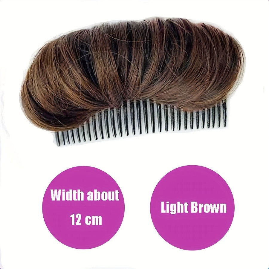 Franja Invisível de Cabelo Sintético, Almofada de Cabelo Liso Alto para Pentear para Cima, Acessórios de Cabelo Falso, Extensão de Cabelo Natural para Peruca Feminina