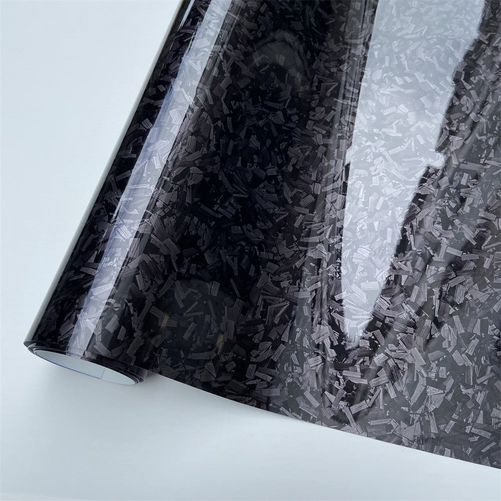 Vinil Envelopamento Fibra de Carbono Forjado Preto Cosmic Hex Carro Envelopamento Filme para Veículos e Motocicletas Interior e Exterior