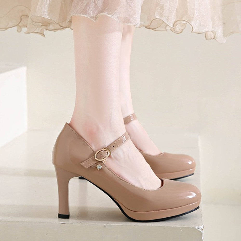 2025 Women's Black High Heels Spring Casual Shoes Women's High Heels Solid Color Wedge Shoes Plus Size High Heels Size 34-42