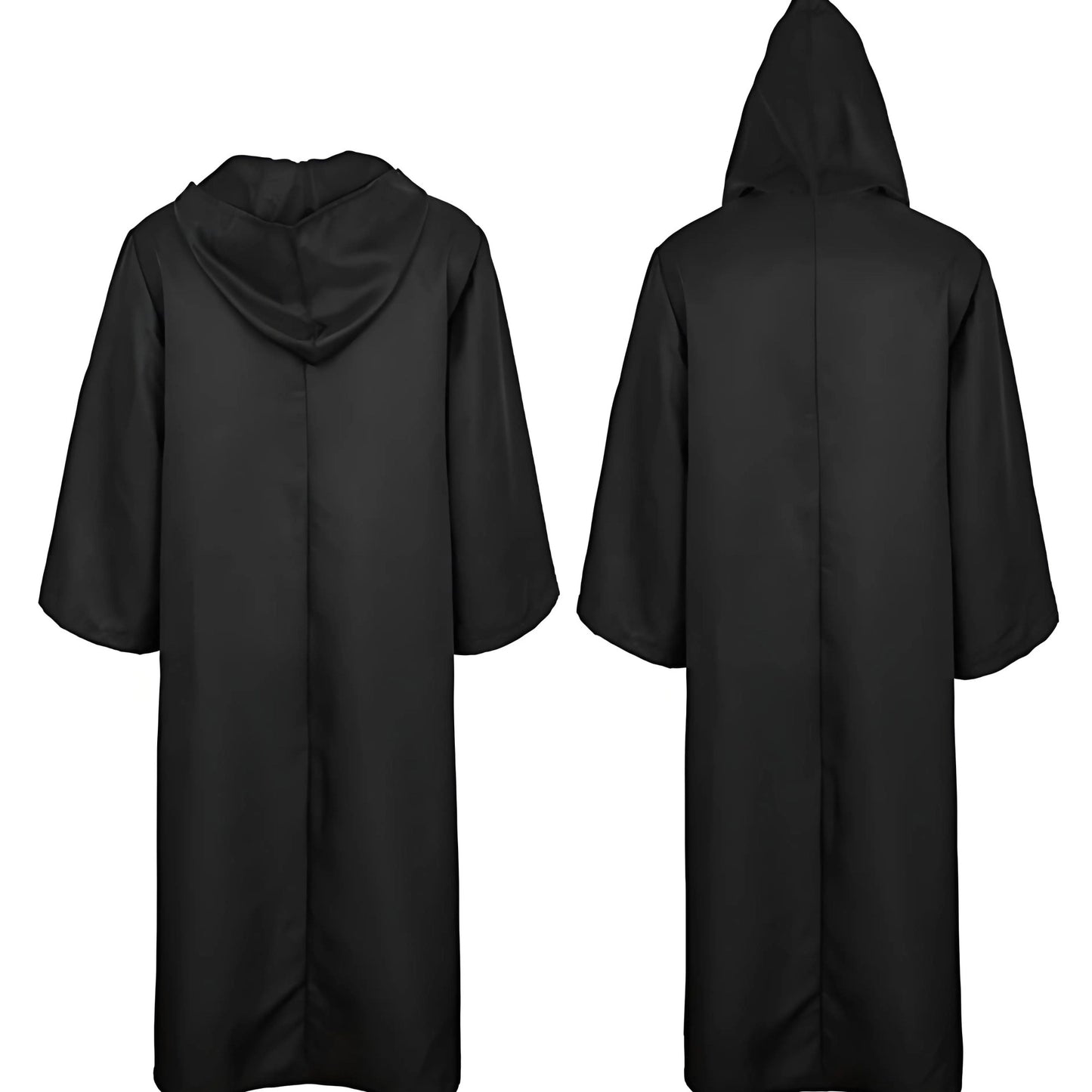 Black Cape Black Cloak Jedi Warrior Costume for Adults, Vampire Cape with Hood, Adult Halloween Cosplay Vampire Christmas Party