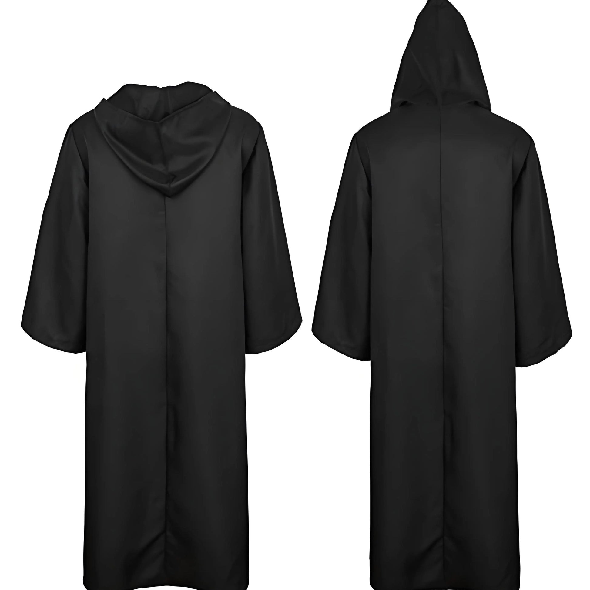 Black Cape Black Cloak Jedi Warrior Costume for Adults, Vampire Cape with Hood, Adult Halloween Cosplay Vampire Christmas Party