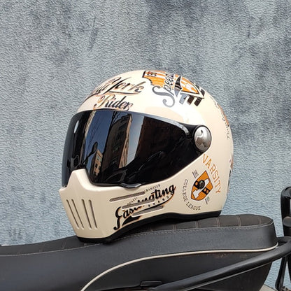 Capacete ORZ para moto de rosto inteiro Viseira de Chopper Retrô Capacete modular com aprovação DOT