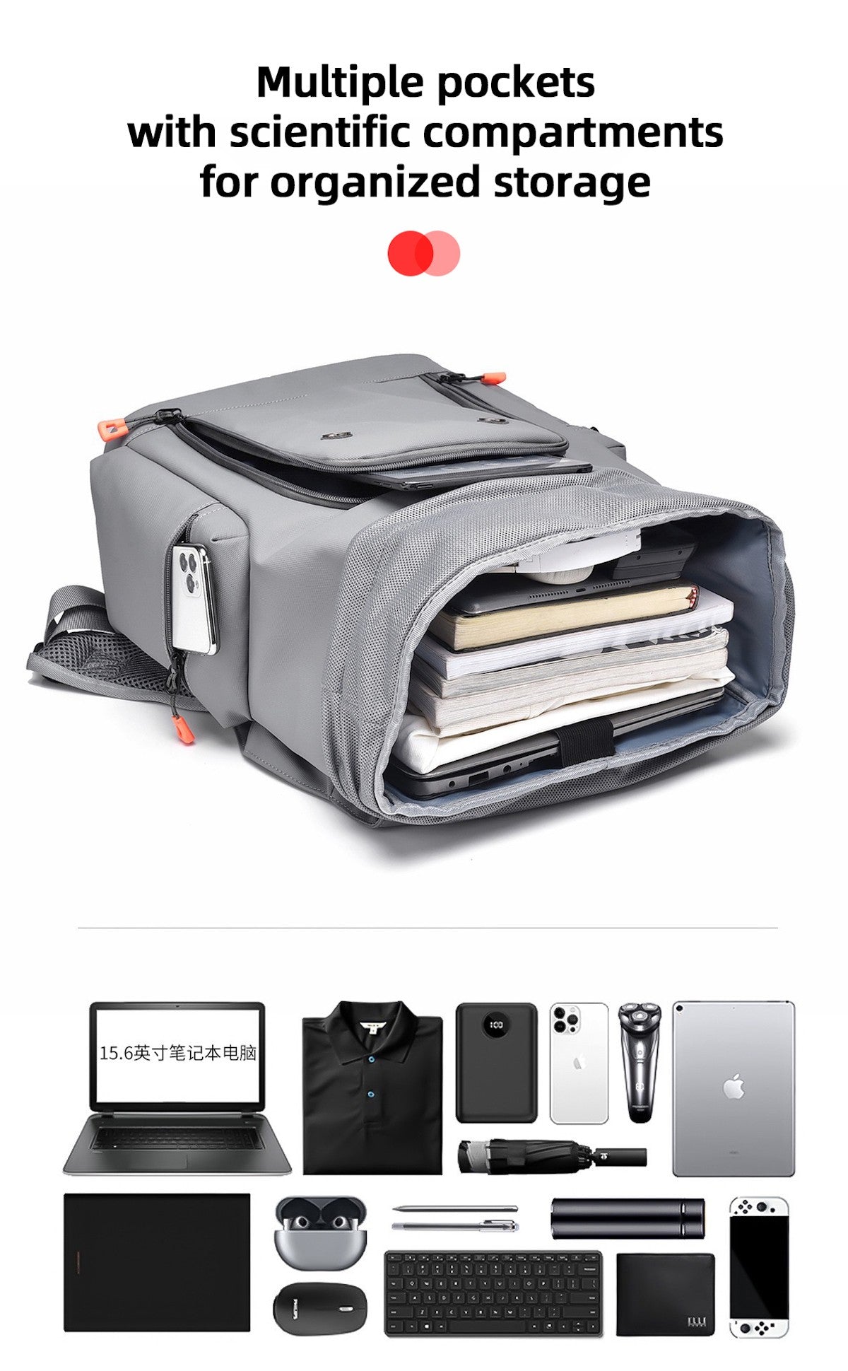 Mochila Escolar Nova 2025 para Laptop de 15.6 polegadas Material Impermeável Mochila para Viagem de Negócios Trabalho Casual Festa Masculina