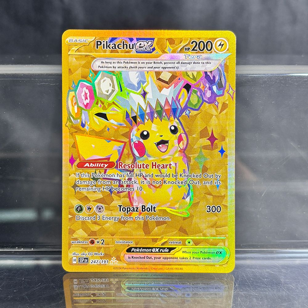 Cartas Avulsas Metalizadas PKM Pikachu Charizard EX Bubble Mew Jogo Cartas Raras de Coleção PTCG Cartas Proxy Arco-Íris