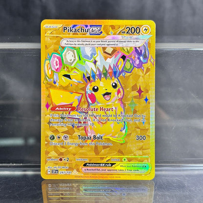 Cartas Avulsas Metalizadas PKM Pikachu Charizard EX Bubble Mew Jogo Cartas Raras de Coleção PTCG Cartas Proxy Arco-Íris