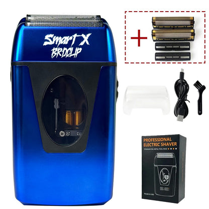 9000RPM BRDCLIP BRD999 Magnetic Motor Professional Electric Men's Beard Trimmer Double Foil Shaver USB Hair Cutting Machine