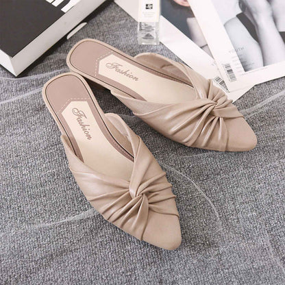 Women's Summer New PVC Fashion Pointy Solid Color Daily Casual Indoor And Outdoor Sandals Beach Flip-flops  Low Heel Sandals