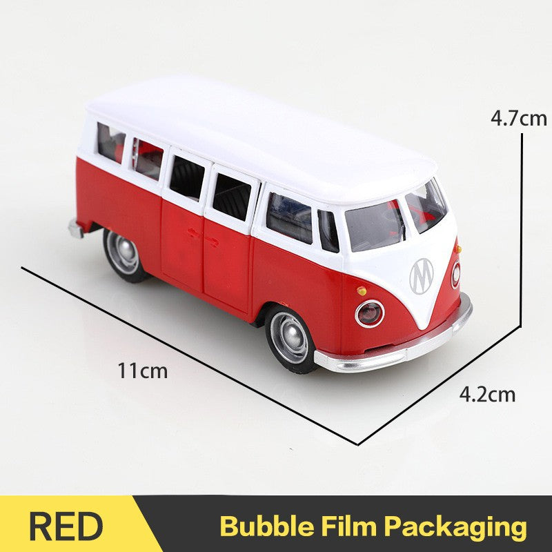 1:38 Alloy Diecast Volkswagen T1 Vintage Van Car Model Classic Pull Back Miniature Vehicle Replica For Collection Gift for Kids