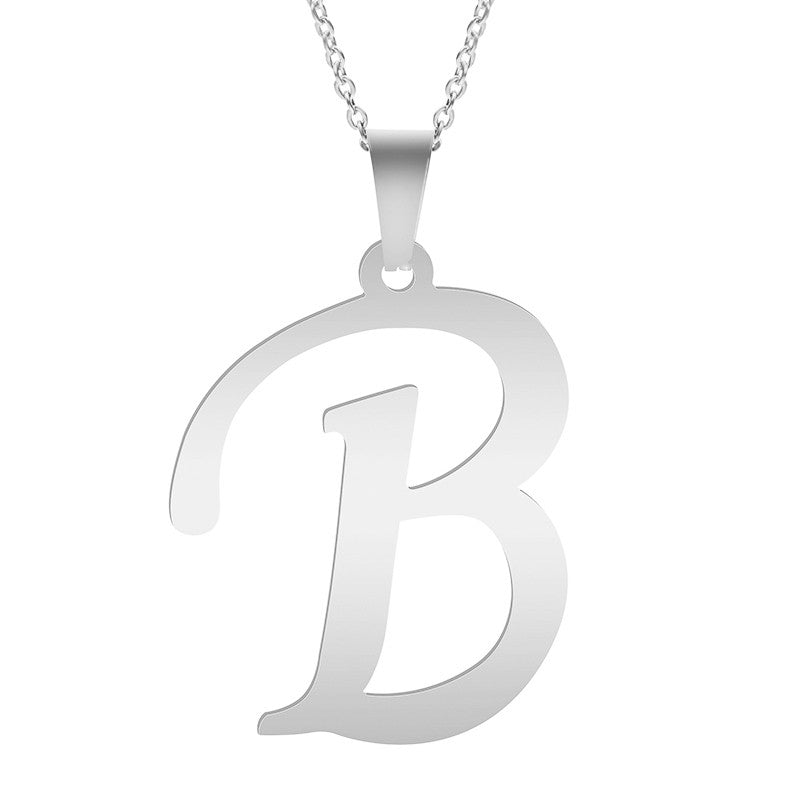Colar com Pingente de Letras Iniciais A-Z Alfabetos em Inglês Colares de Aço Inoxidável Para Mulheres Homens Acessórios Joias da Moda Presente